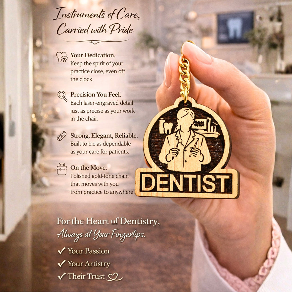 Female Dentist Keychain