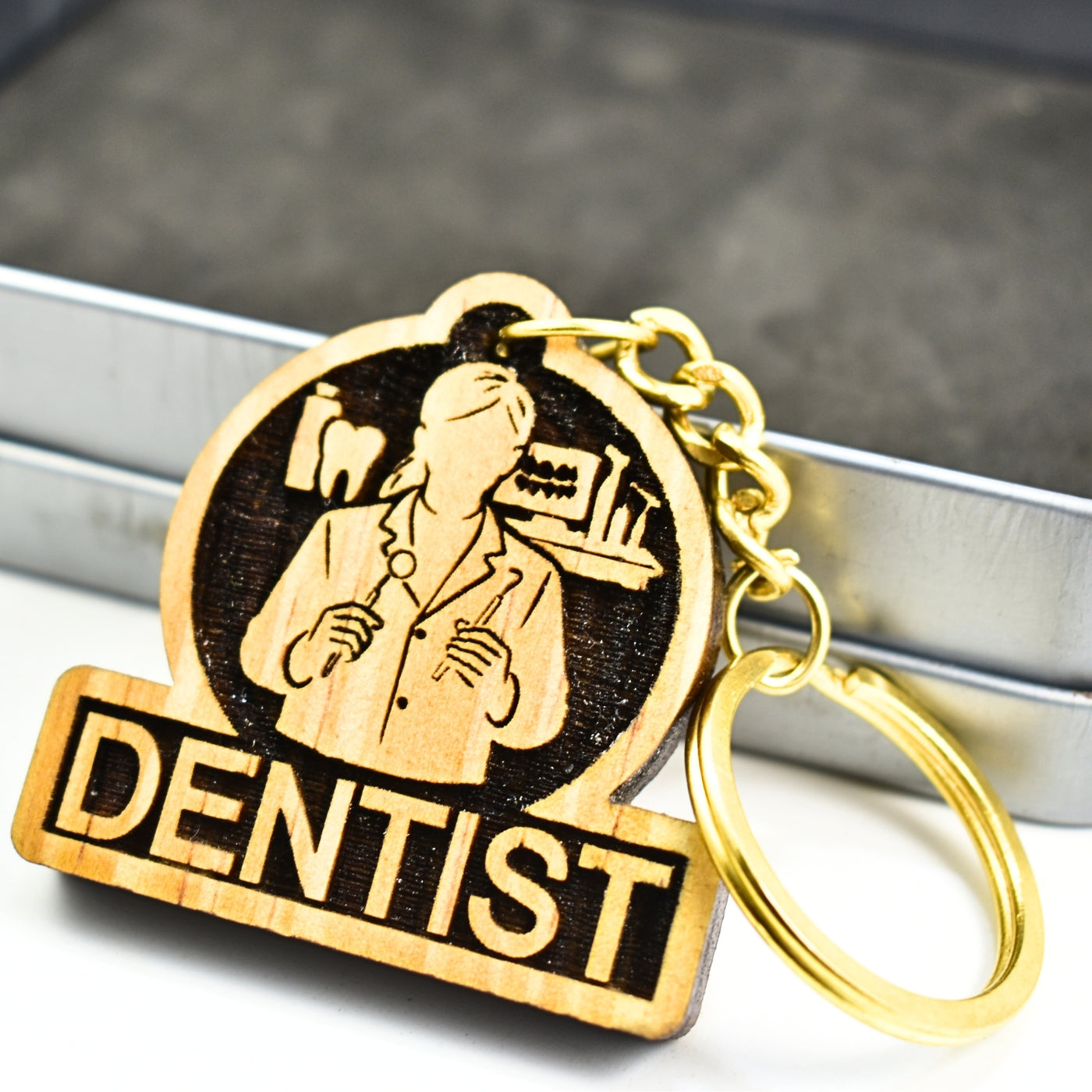 Female Dentist Keychain