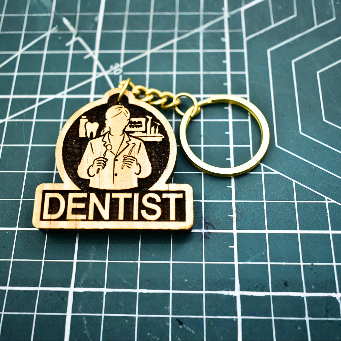 Female Dentist Keychain