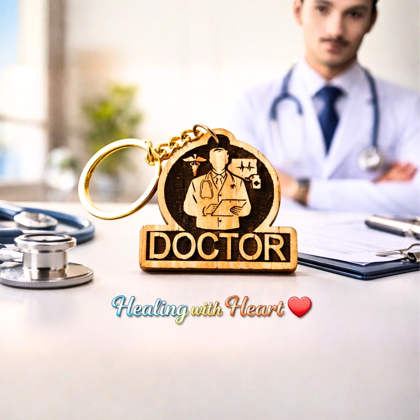 Male Doctor Keychain